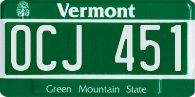 VT license plate OCJ451