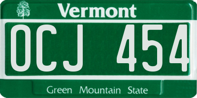 VT license plate OCJ454
