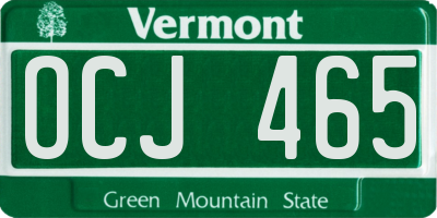VT license plate OCJ465