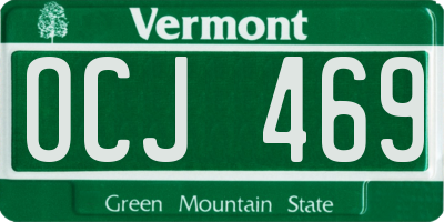 VT license plate OCJ469