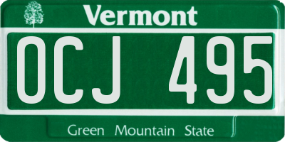 VT license plate OCJ495