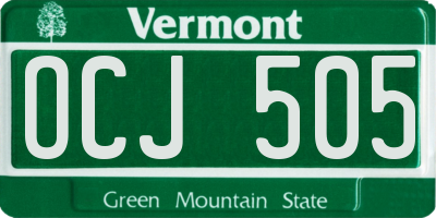 VT license plate OCJ505