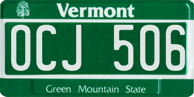 VT license plate OCJ506