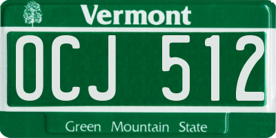 VT license plate OCJ512
