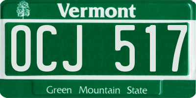 VT license plate OCJ517