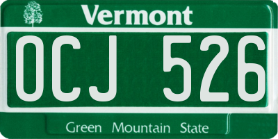 VT license plate OCJ526