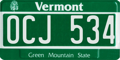 VT license plate OCJ534