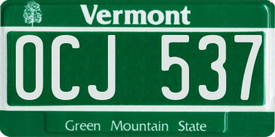 VT license plate OCJ537