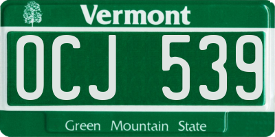 VT license plate OCJ539