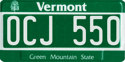 VT license plate OCJ550