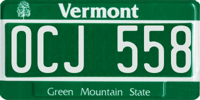 VT license plate OCJ558