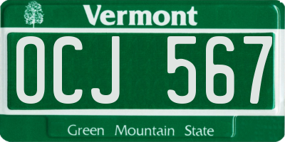 VT license plate OCJ567