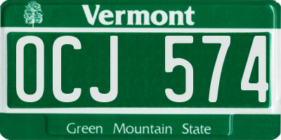 VT license plate OCJ574