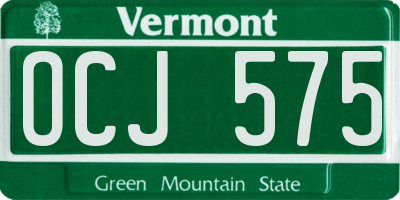 VT license plate OCJ575