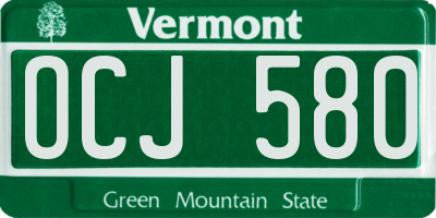 VT license plate OCJ580