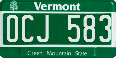 VT license plate OCJ583