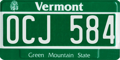 VT license plate OCJ584