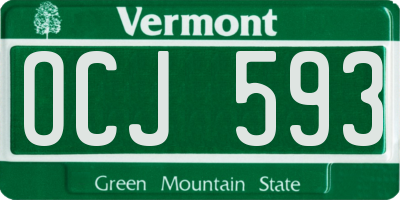 VT license plate OCJ593