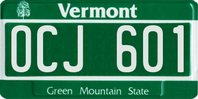 VT license plate OCJ601