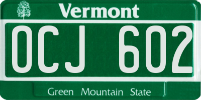 VT license plate OCJ602