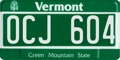 VT license plate OCJ604