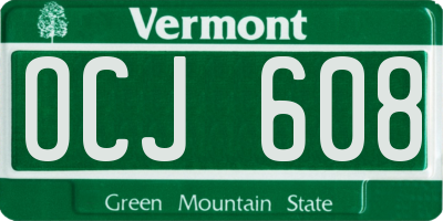 VT license plate OCJ608