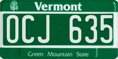 VT license plate OCJ635