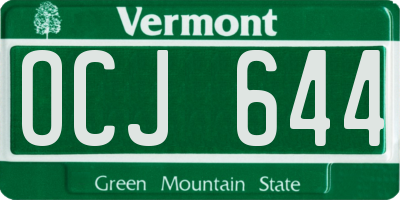 VT license plate OCJ644