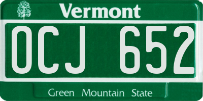 VT license plate OCJ652