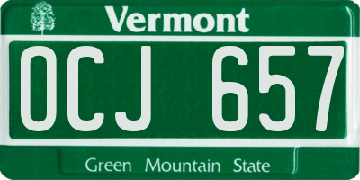 VT license plate OCJ657