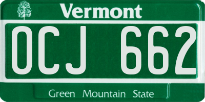 VT license plate OCJ662