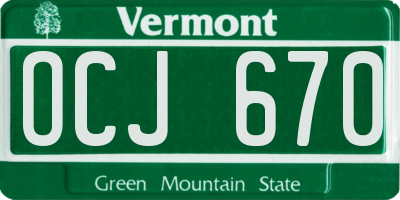 VT license plate OCJ670