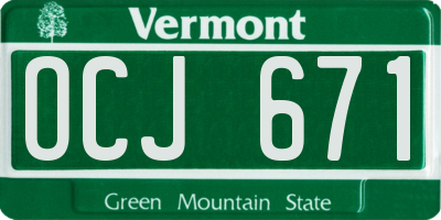 VT license plate OCJ671