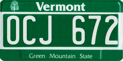 VT license plate OCJ672
