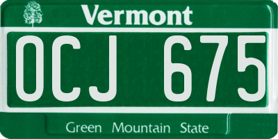 VT license plate OCJ675