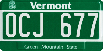 VT license plate OCJ677