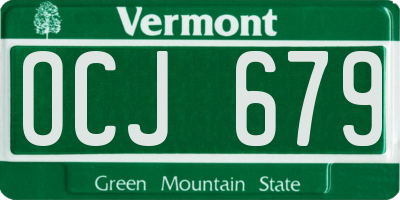 VT license plate OCJ679