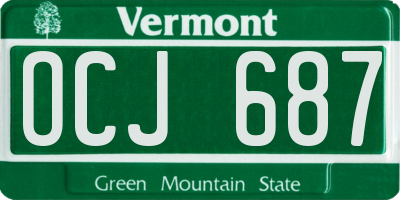 VT license plate OCJ687