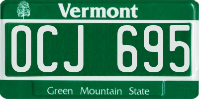 VT license plate OCJ695