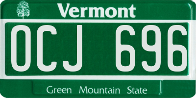 VT license plate OCJ696