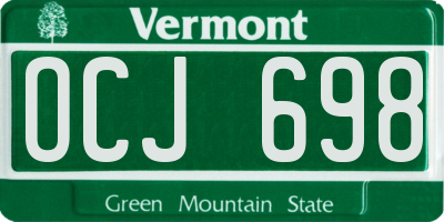 VT license plate OCJ698
