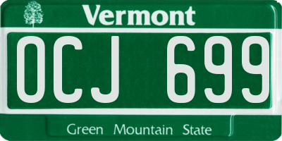 VT license plate OCJ699