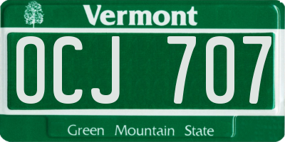 VT license plate OCJ707