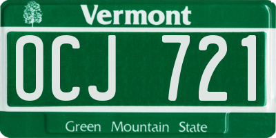 VT license plate OCJ721