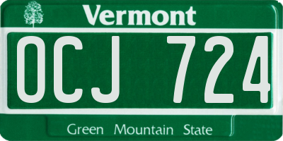 VT license plate OCJ724