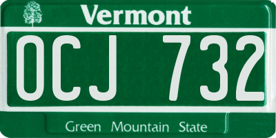 VT license plate OCJ732