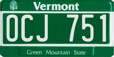 VT license plate OCJ751