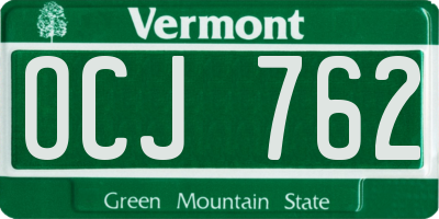 VT license plate OCJ762