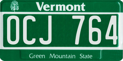 VT license plate OCJ764