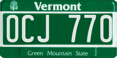VT license plate OCJ770